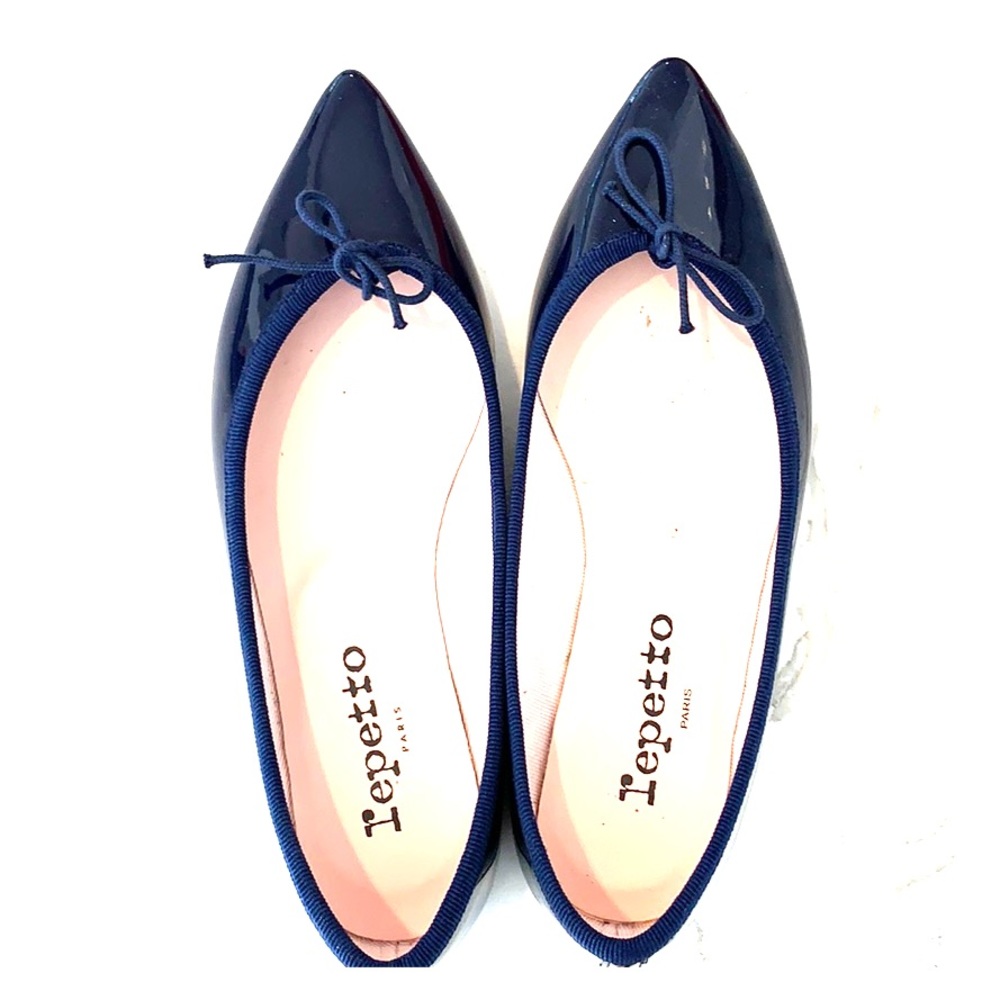 Repetto Brigitte Navy Patent Flats FR35